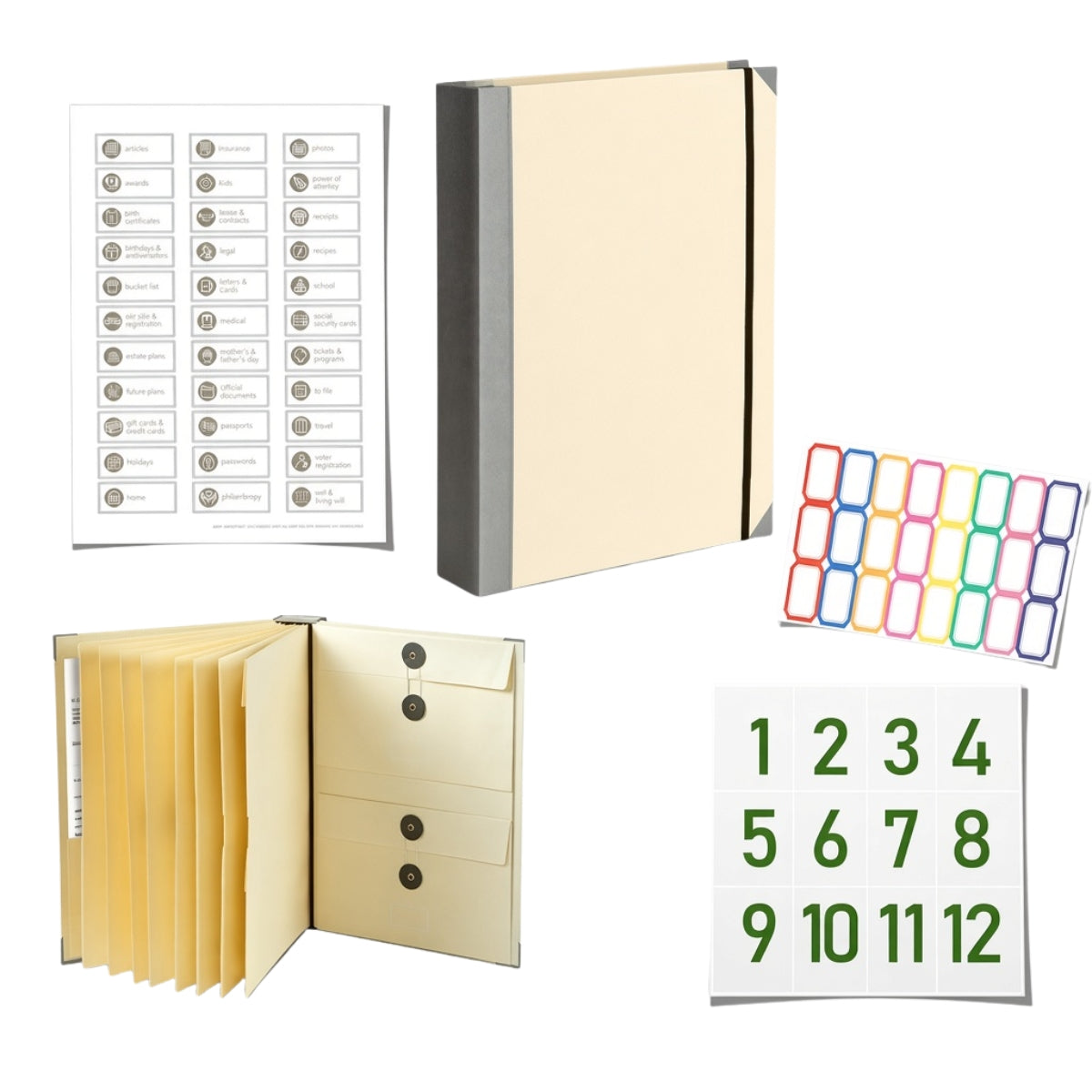A4 Accordion File Organizer – 12 Pocket Expanding Document Folder