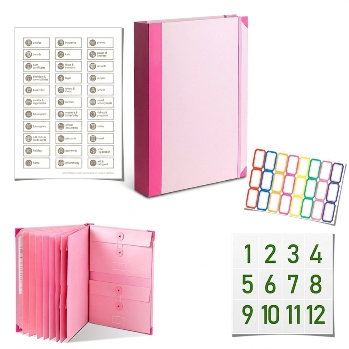 A4 Accordion File Organizer – 12 Pocket Expanding Document Folder