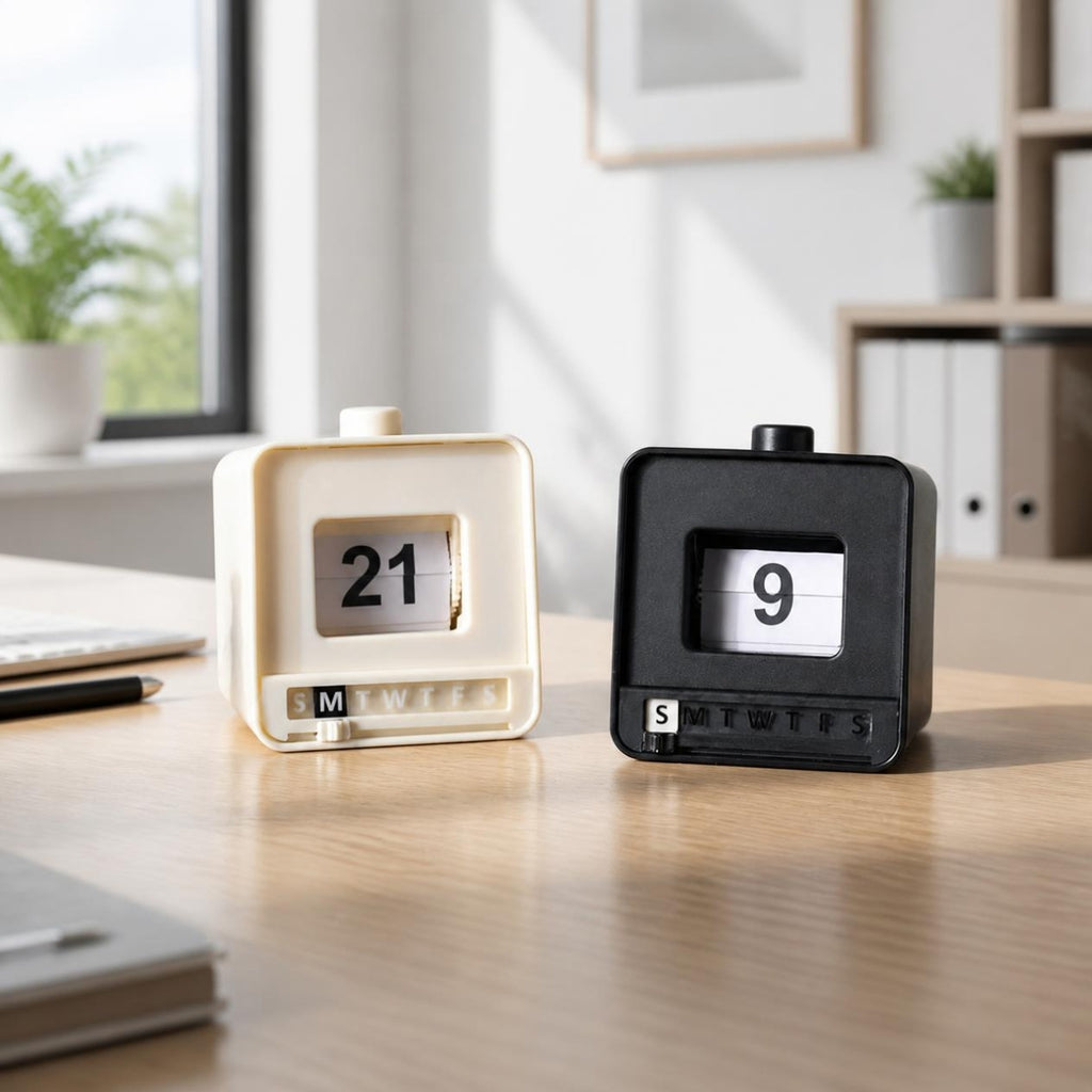 GSHUANG mini flip perpetual calendar for everyday desk use