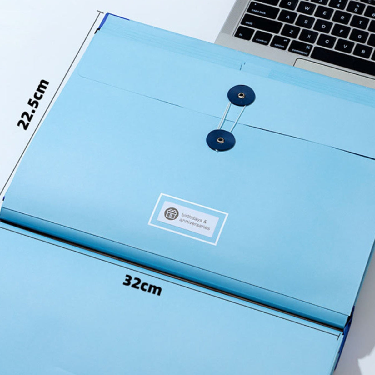 A4 Accordion File Organizer – 12 Pocket Expanding Document Folder